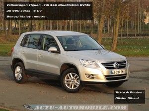 Essai Volkswagen Tiguan TDI 110 BlueMotion : entrée de gamme convaincante