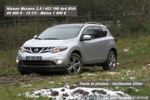 Essai Nissan Murano 2,5 l dCi 190 4×4 BVA : tant attendu Essai Nissan Murano 2,5 l dCi 190 4×4 BVA : tant attendu