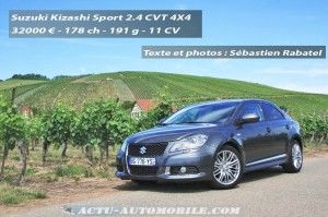 Essai Suzuki Kizashi Sport 2.4 VVT CVT 4X4 : pas de sport, mais une voiture sympathique