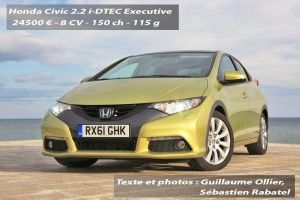 Essai nouvelle Honda Civic 2.2 i-DTEC et 1.8 i-VTEC BVA Exclusive Navi
