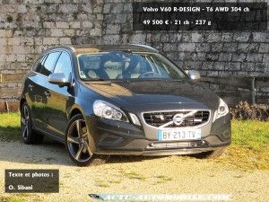 Essai Volvo V60 T6 AWD R-Design : break à grande vitesse Essai Volvo V60 T6 AWD R-Design : break à grande vitesse