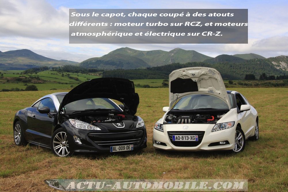 Face à face Peugeot RCZ Honda CR-Z
