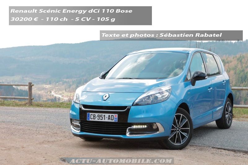 kans sigaar Geliefde Essai Renault Scénic 2012 Bose Energy dCi 110