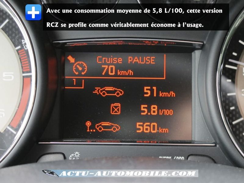 Consommation Peugeot RCZ HDI 160