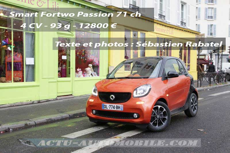 nouvelle Smart Fortwo Passion