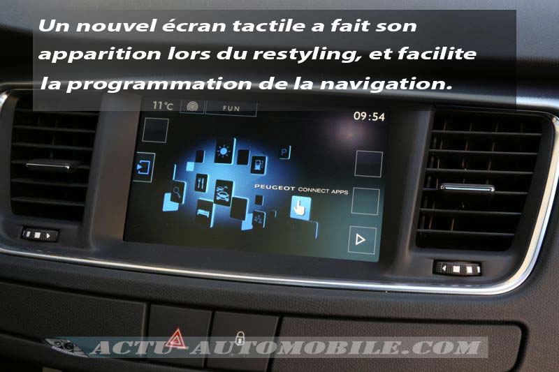 Ecran tactile Peugeot 508 restylée