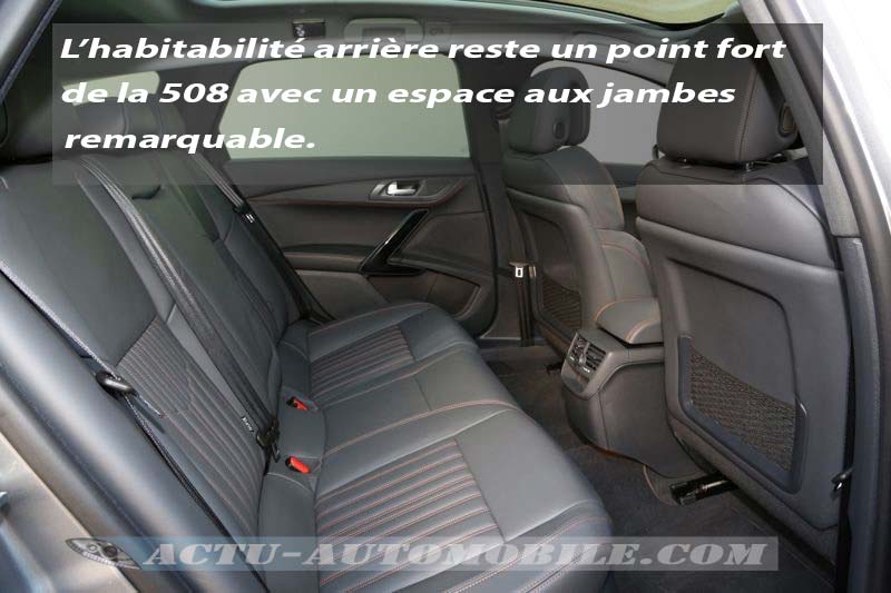 Habitabilité arrière Peugeot 508 RXH