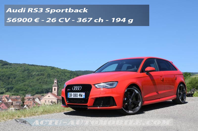 Essai nouvelle Audi RS3 Sportback