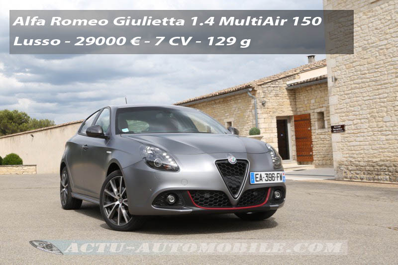 Essai Alfa Romeo Giulietta 2016 1.4 MultiAir 150 Lusso