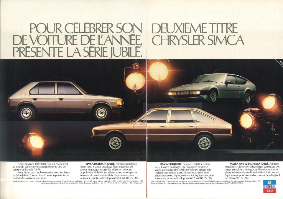 Publicité de la série Simca Jubilé