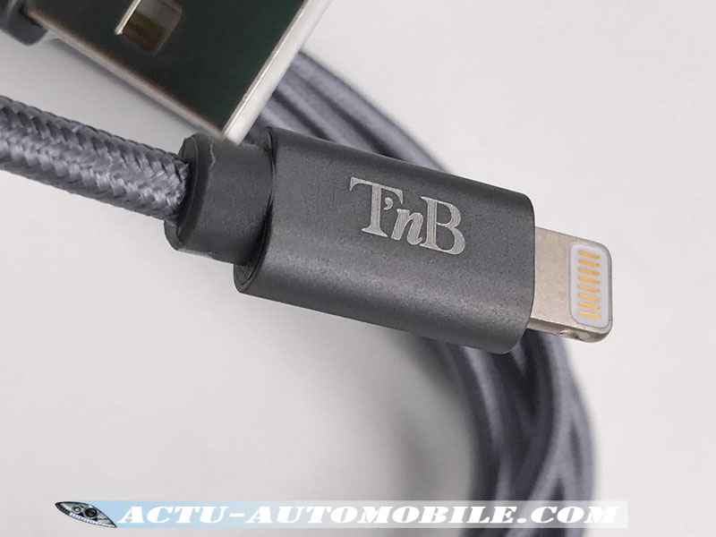 T'nB USB/LIGHTNING 2M GRIS