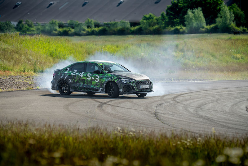 Audi RS 3 prototype en mode drift