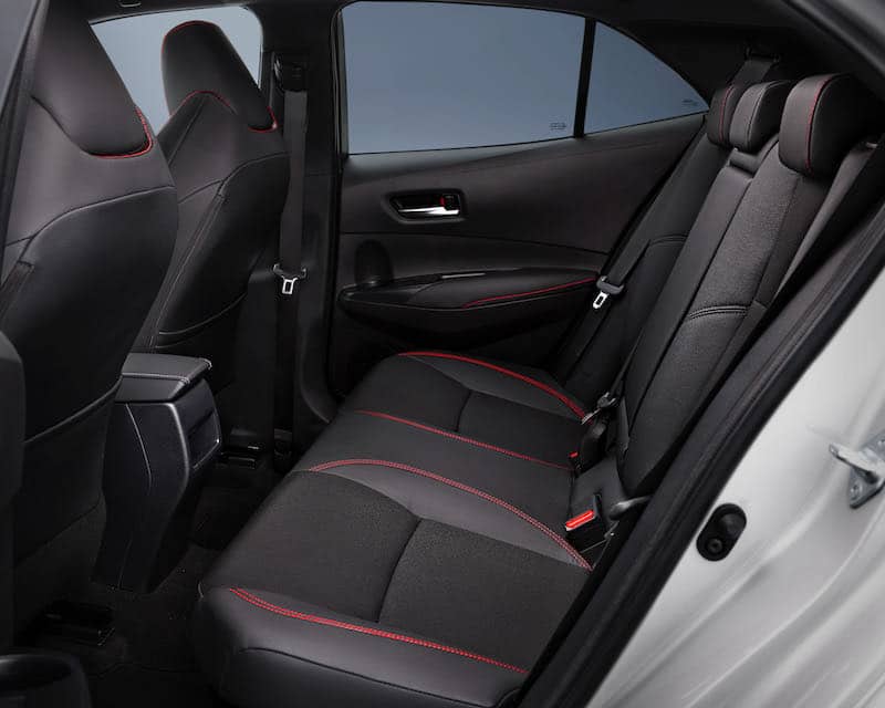 The rear seats of the Corolla