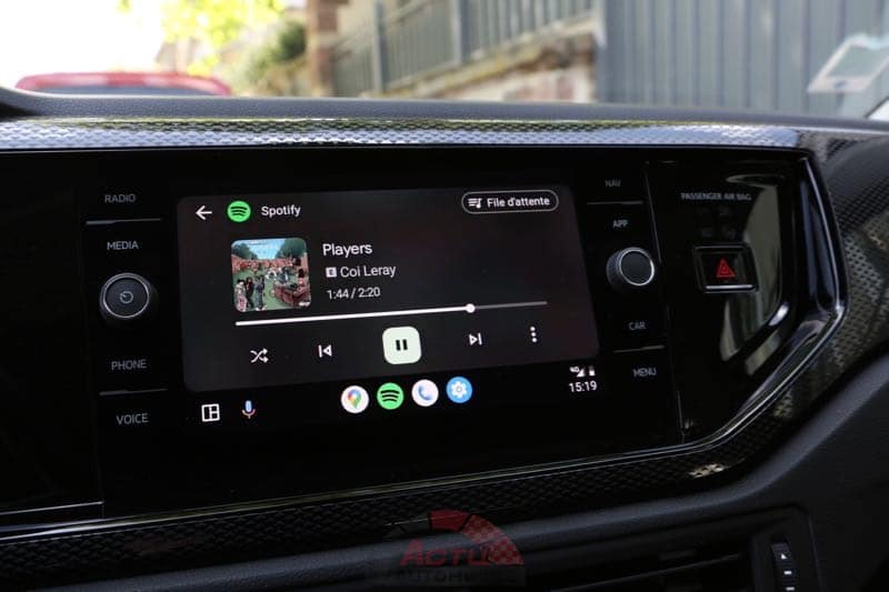 Android Auto sans fil est de série sur le système d'info-divertissement de la Polo