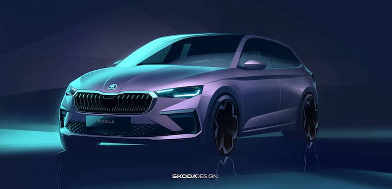 L'esquisse de la Skoda Scala restylée