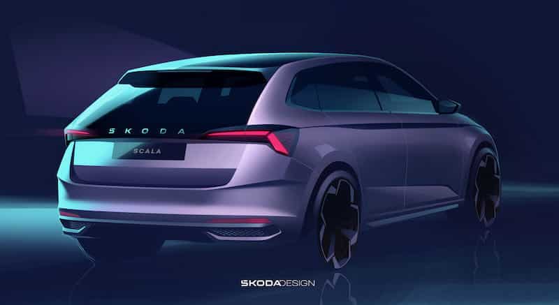 L'esquisse de la Skoda Scala restylée