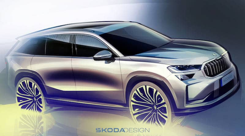 Skoda Kodiaq : son design révélé par les croquis officiels