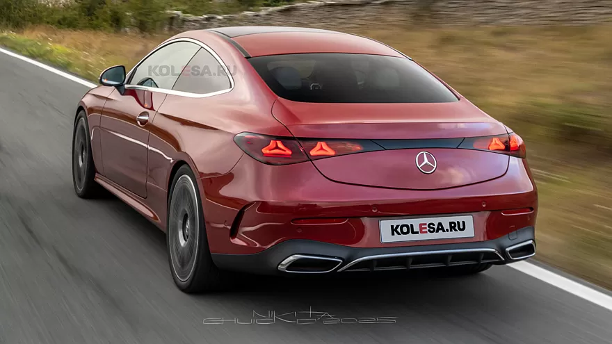 Mercedes CLE Coupé restylé -  illustration : Nikita Chuicko – Kolesa